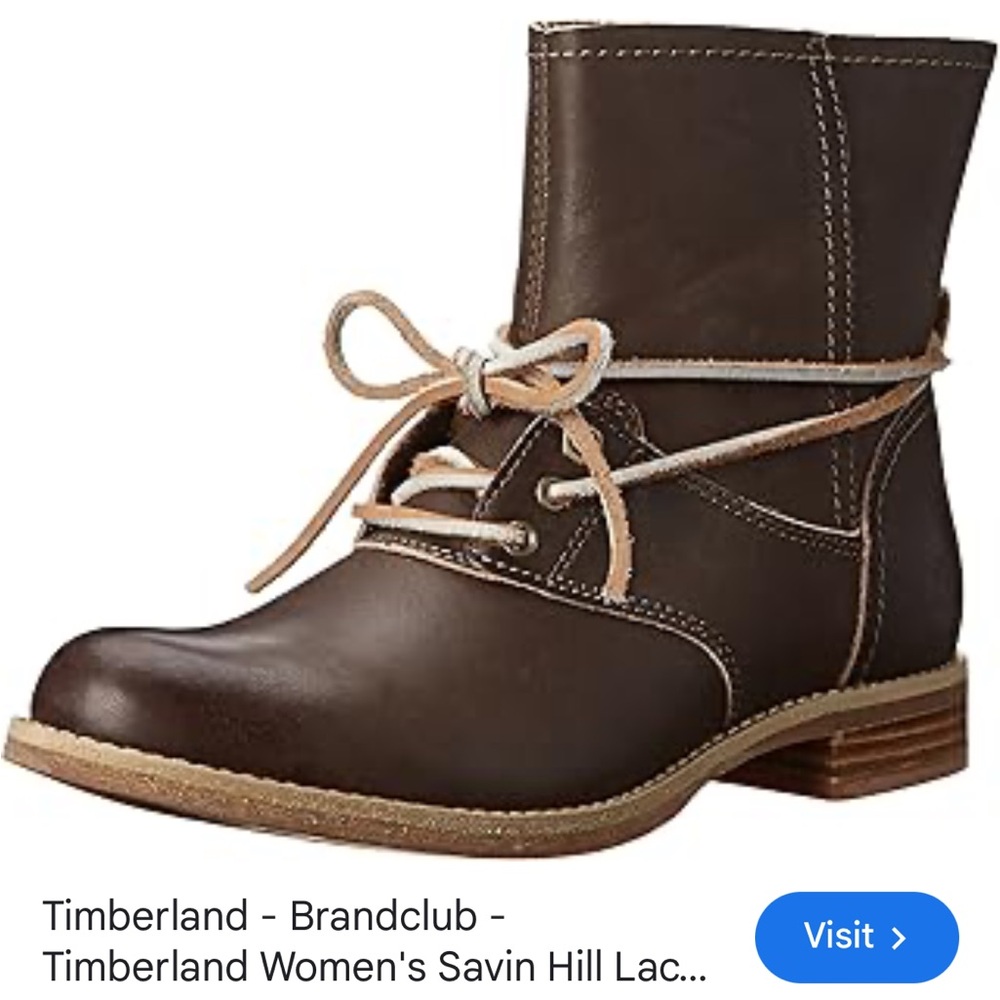 Timberland Savin Hill Leather Boots with Tan Laces size 8